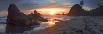 The Pacific Northwest has the best sunsets Shi Shi Beach Washington Coast WA 