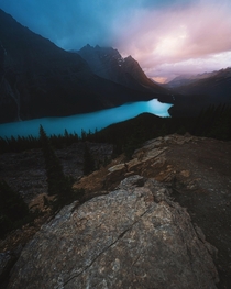 The rain is coming in Peyto Lake AB Instagram grantplace