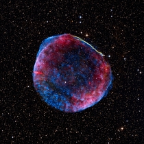 The remnant of the supernova SN  seen at many different wavelengths 