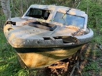 The remnants of a boat Hurricane Katrina put in the forest over  years ago
