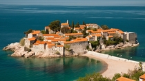 The restored village of Sveti Stefan Montenegro which is now a luxury resort  photo by Sergey Simonyan
