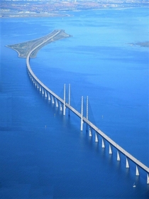 The resund Bridge between Malm Sweden and Copenhagen Denmark