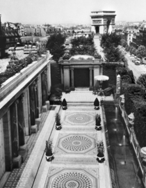 The roof garden at the mansion built for Calouste Gulbenkian in Paris The Arc de Triomphe can be seen in the background