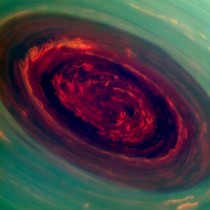 The Rose on Saturn is a massive hurricane inside the hexagon cloud formation at the north pole Its eye is  miles wide x larger than Earth hurricanes and wind speeds reach  mph 