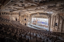 The ruined auditorium of Cooley Highschool in Detroit MI 