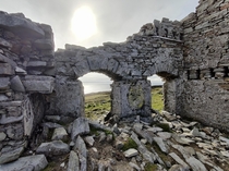 The ruins of a Napoleonic watch tower at the edge of Atlantic at Horn Hill Co Donegal Ireland