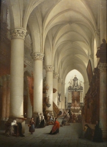 THE SAINT PETER AND PAULS CHURCH IN ANTWERP Oil on panel  x  cm   x  ins Signed and dated  lower right Painter of church interiors Neyt exhibited at several Belgian Salons from  till  He visited Holland Spain and Germany Period Brussels  -  Belgian School