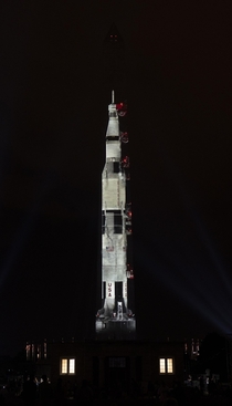 The Saturn V on the Washington Monument last year during the th anniversary celebration