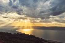 The Sea of Galilee from Golan Heights Israel  OC