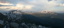 The shadow reaches the pass Monashee Mountains British Columbia 