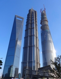 The Shanghai Big   Jin Mao Tower Shanghai Tower and Shanghai World Financial Center 