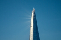 The Shard in London reflects sunlight 