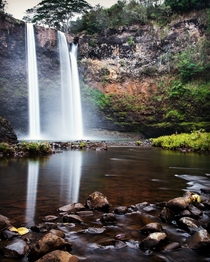 The silky water of Wailua Falls Kauai 