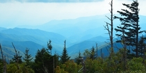 The Smokies from Mount Mitchell the highest point in the Appalachians 
