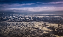 The Southern Alps from the air South Island of New Zealand 
