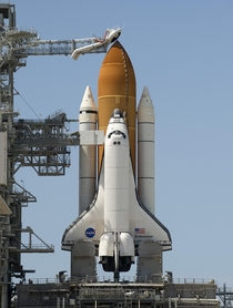 The space shuttle Endeavour is seen at launch pad A at NASAs Kennedy Space Center in Cape Canaveral Florida -- July   