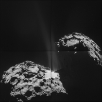 The spectacular region of activity at the neck of comet Churyumov-Gerasimenko taken by Rosettas navigation camera 