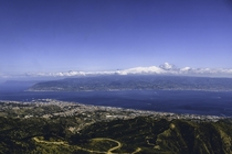 The Strait of Messina shot from the top of the Sanctuary of the Madonna di Dinnammare Messina  IG thenaphotography