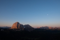 The sunrise on the Dolomites Italy 