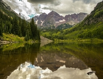 The symmetric and picturesque Maroon Bells Aspen CO 