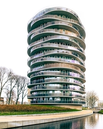 The tallest of two towers housing  and  apartments Haarlem City in the Netherlands