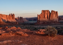 The Three Gossips and Courthouse Towers of Arches National Park Utah 