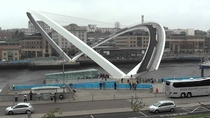 The tilting Millennium Bridge between Newcastle and Gateshead 