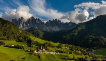 The town of Villn at the base of the Dolomites - South Tyrol Italy  by Hans Kruse