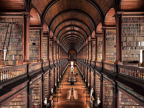 The Trinity College Library in Dublin dates back to the establishment of the College in  and it is the largest library in Ireland