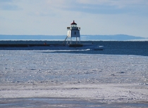 The Two Harbors MN harbor entrance light house and breakwater Two Harbors MN 