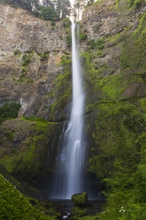 The upper portion of the famous Multnomah Falls Portland Oregon