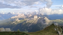 The view from Lagazuoi in the Dolomites 