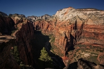 The view from the trail up to Angels Landing - Zion National Park Utah 