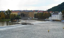 The Vltava River as seen from the Charles Bridge in Prague 