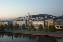 The waterfront at Wonsan a port city in North Korea 