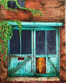 There is beauty in urban decay This is in Baltimore MD painting titled Ploy Street