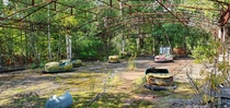 These abandoned dodgems in Pripyat near Chernobyl