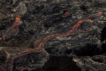 These lava rivers from the Klauea volcano in Hawaii 