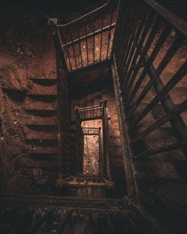 These staircase in an abandoned mental institution