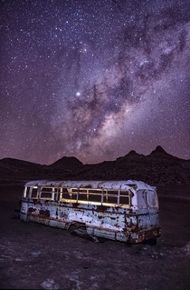 This abandoned bus outside an abandoned salt mine I photographed in the Atacama Desert last year