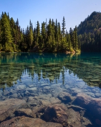 This blue-green water is not only crystal clear but bone numbingly cold Lake Constance Washington USA 