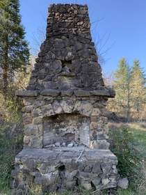 This chimney is all thats left of old farmhouse near Eugene OR