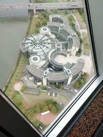 This government building seen from the Rhine tower in Dsseldorf Germany 
