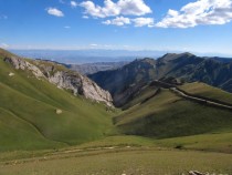 This image shows a variety of Kyrgyz landscapes From dessert to alpine valleys to grassy plateaus 