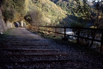 This is an abandoned railway now it is a popular walking route for people enjoying relaxed air  by Pen and Vogue