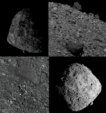 This is Asteroid Bennu Its  meters wide Its peppered with huge boulders It revolves around the Sun every  years and every  years it comes very close to earth Theres a  in  chance of it impacting us between the year -