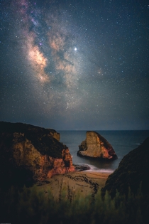 This is one of my favorite places to shoot This was the first time I tried a vertical panorama with astrophotography Happy with the results Davenport CA
