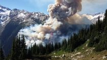 This is the Boulder Creek wildfire and hectare fire currently happening in a remote area of British Columbia Photo from BC Forest Fire Info 