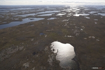 This is what the arctic regions of Canada looks like from a helicopter in summer Shot in Nunavut Canada 
