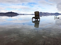 This lonely chair at Bonneville Salt Flats 